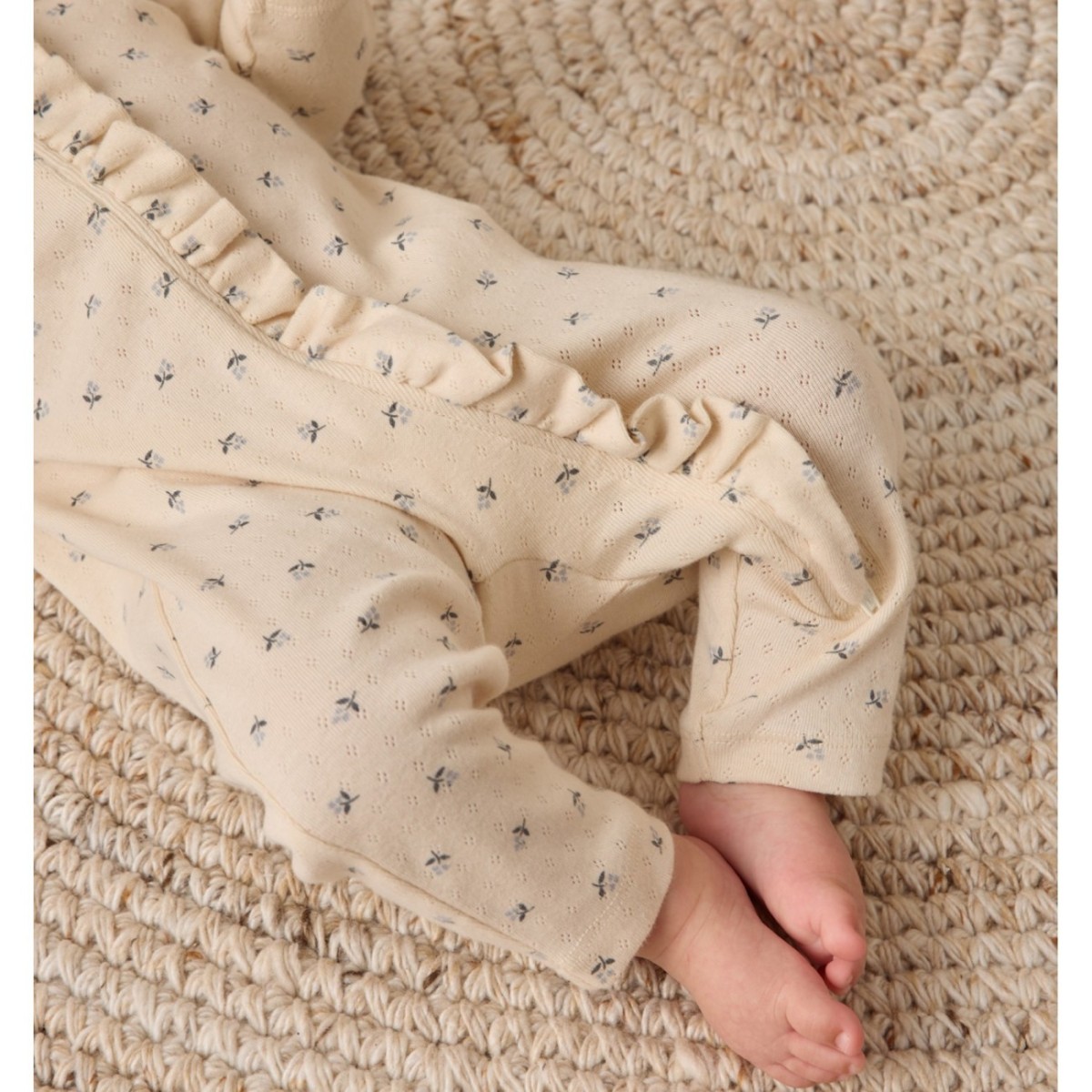 Ruffle Jumpsuit Blue Ditsy