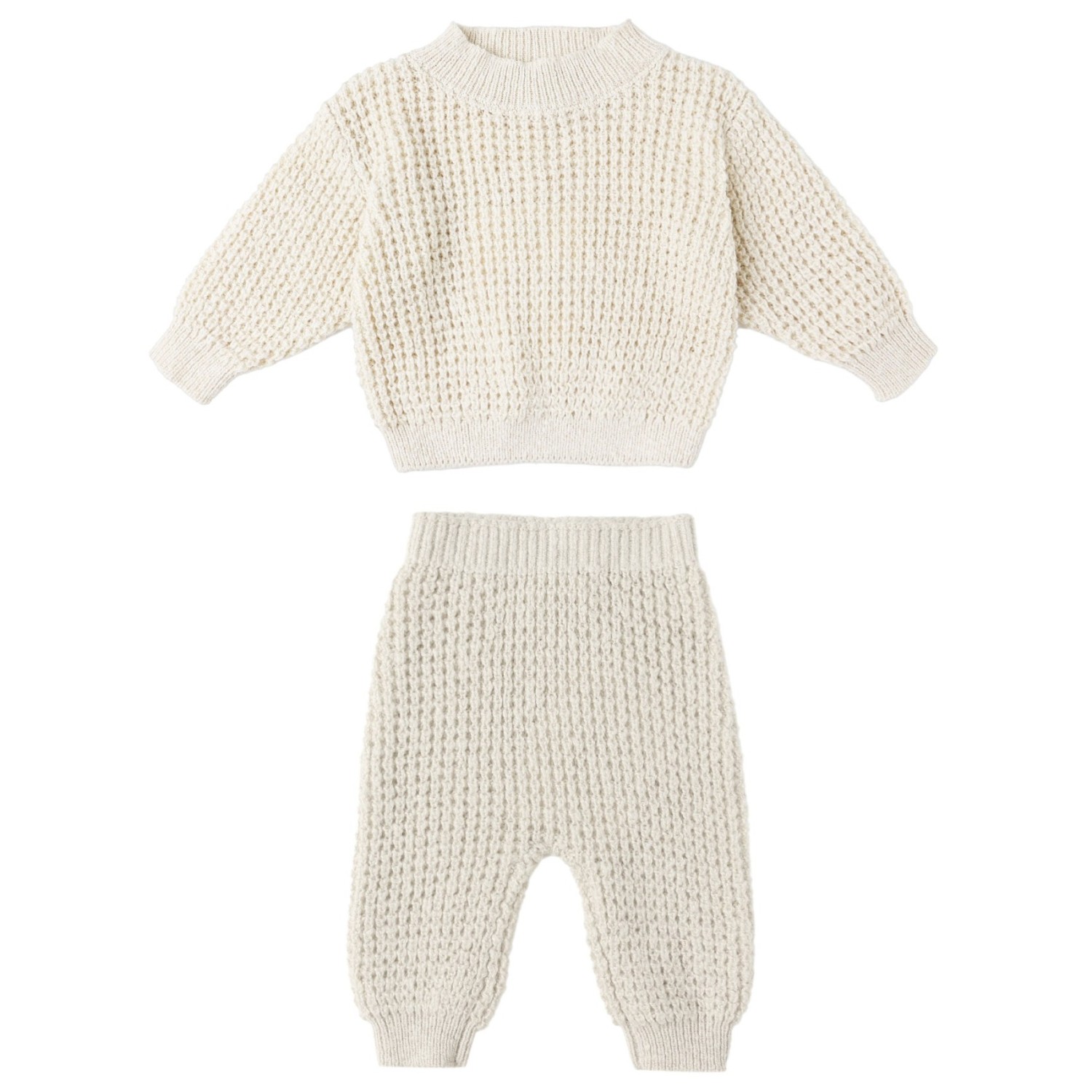 Chunky Knit Sweater & Pants Natural