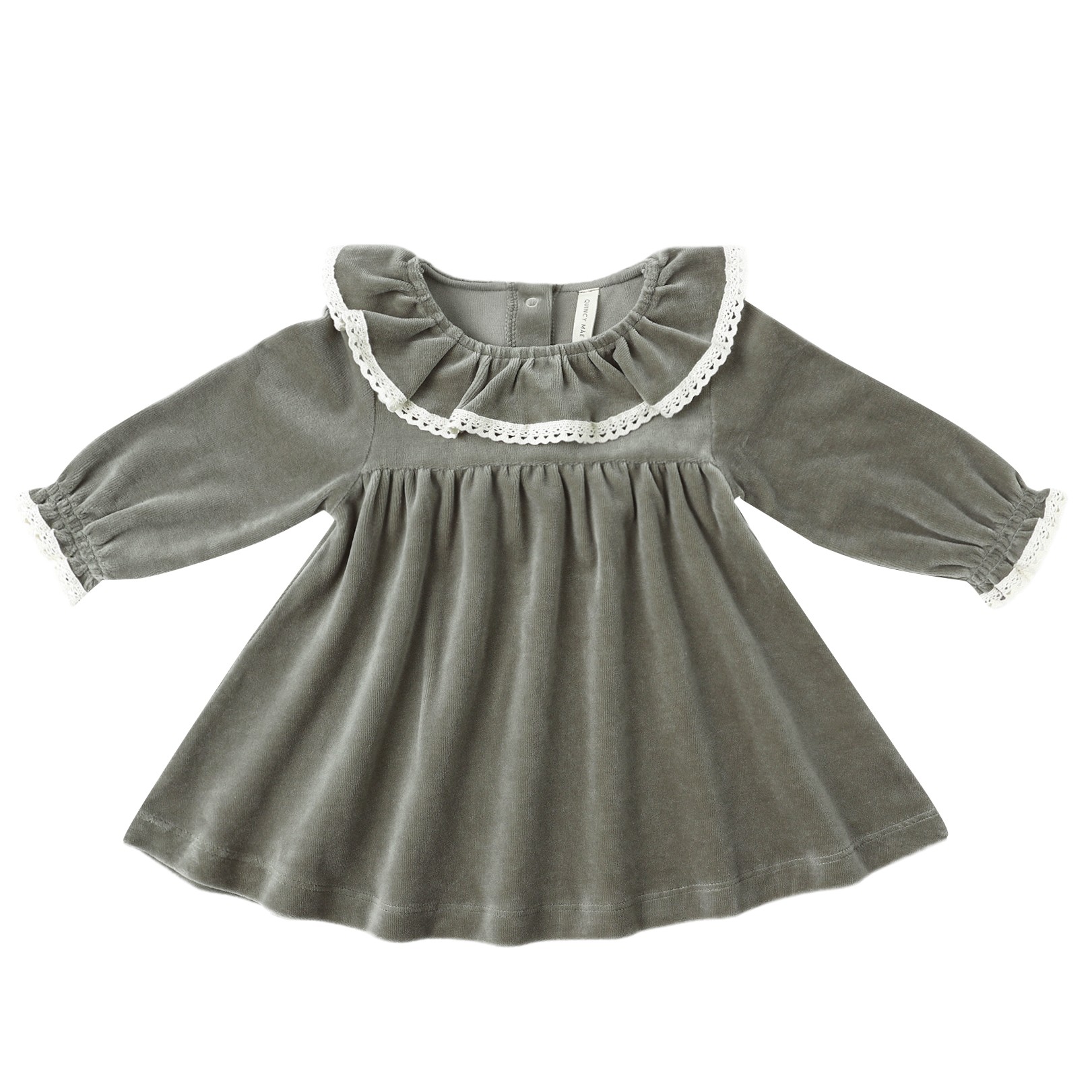 Velour Baby Dress Forest