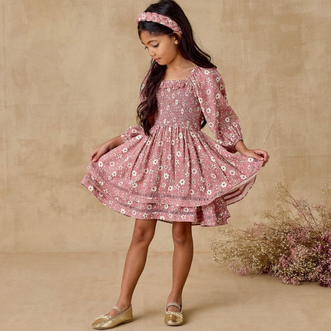 Elodie Dress Rose Bloom