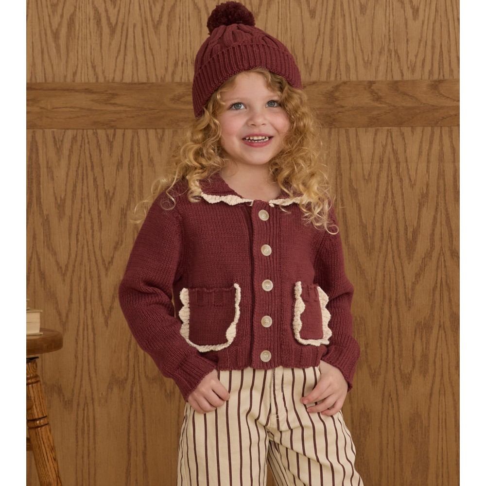 Collared Cardigan Burgundy