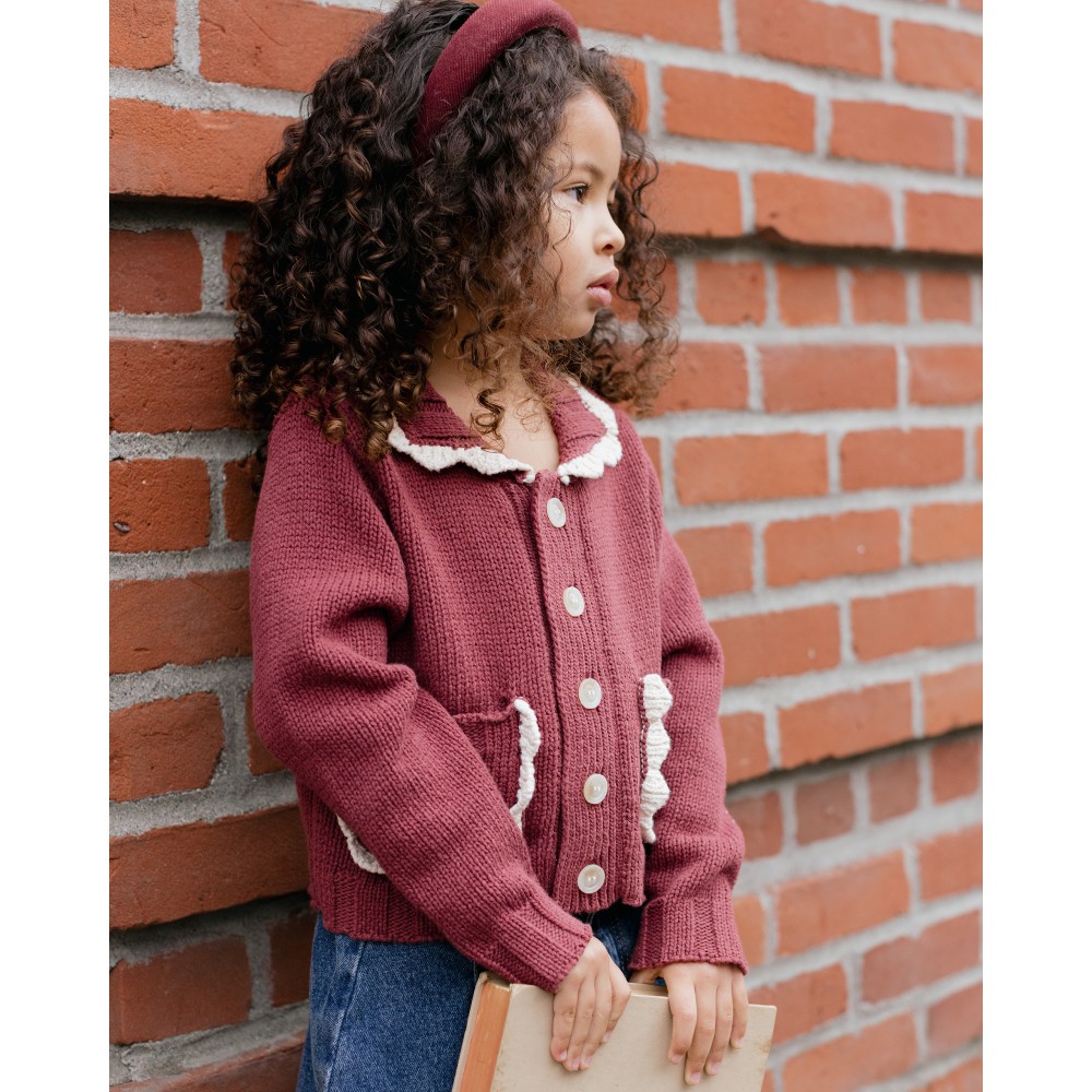 Collared Cardigan Burgundy