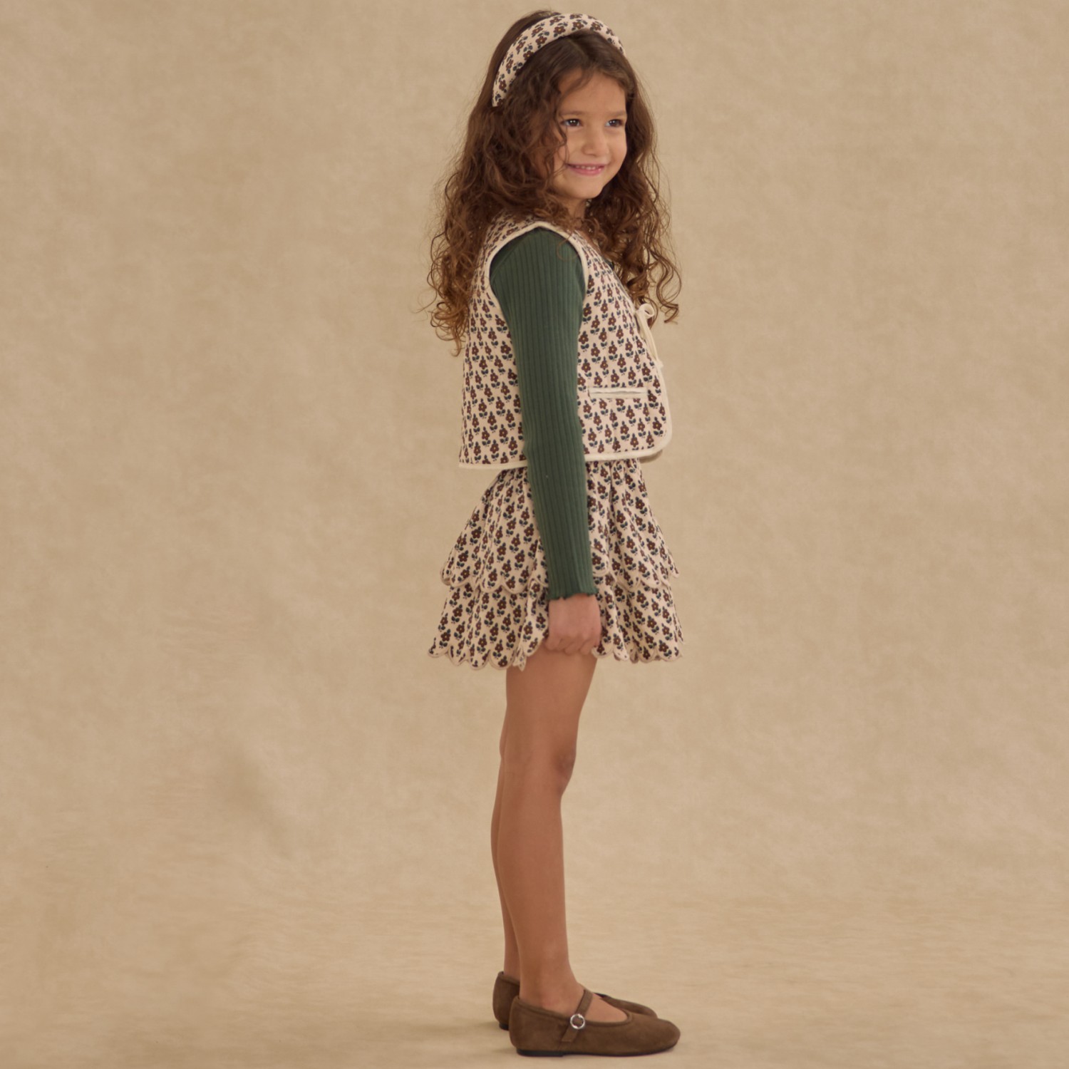 Quilted Vest & Rose Mini Skirt Harvest Floral