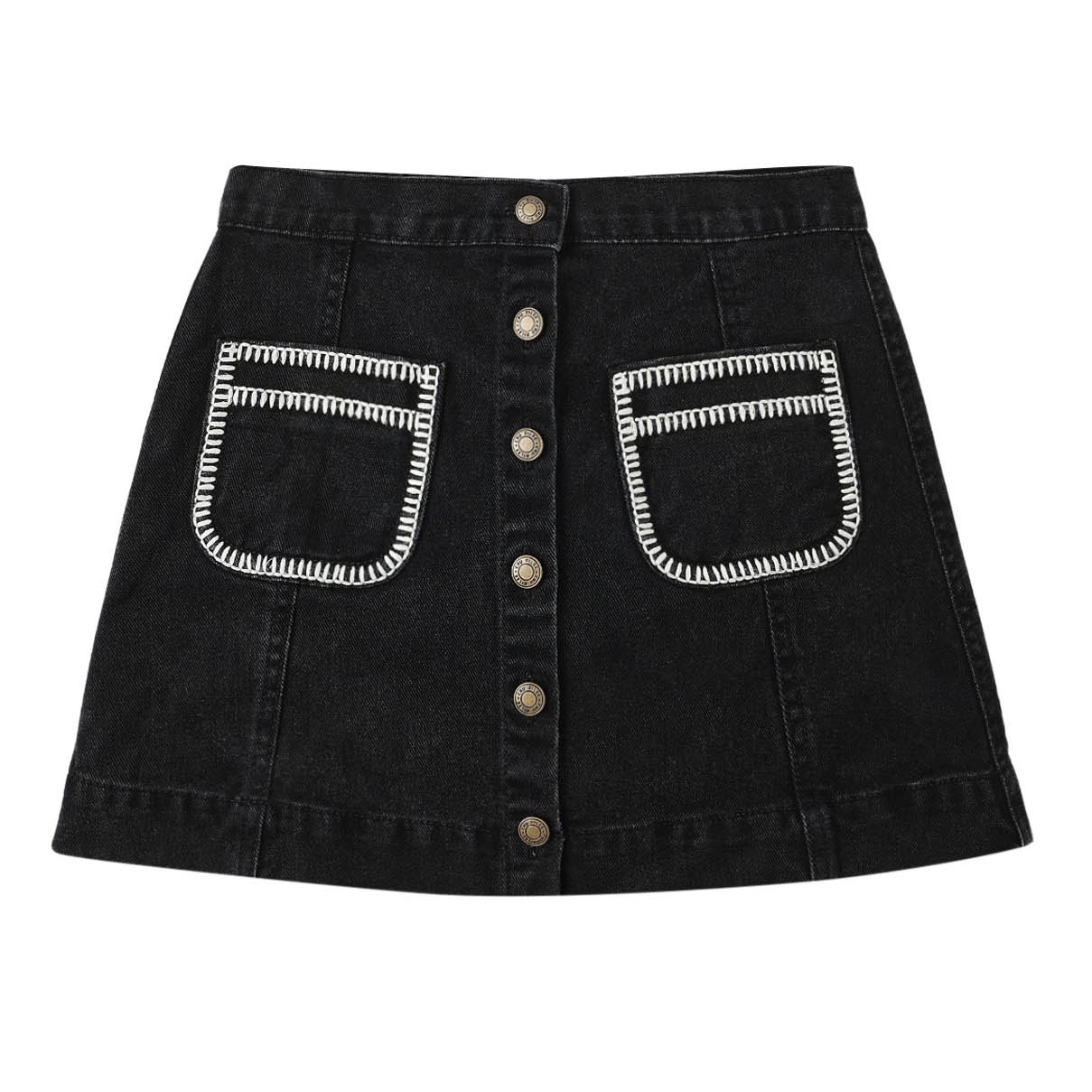 Denve Mini Skirt Washed Black