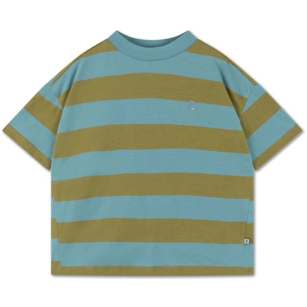 Oversized Boxy Tee | Golden Reef Block Stripe