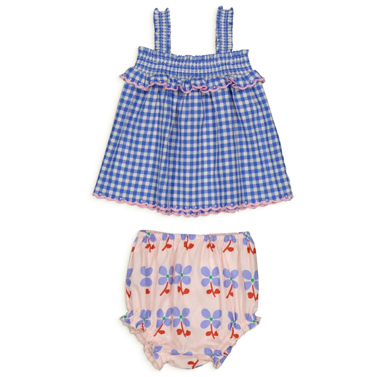 Iris Blouse Gingam Blue & Babe Bloomer Olly Blue