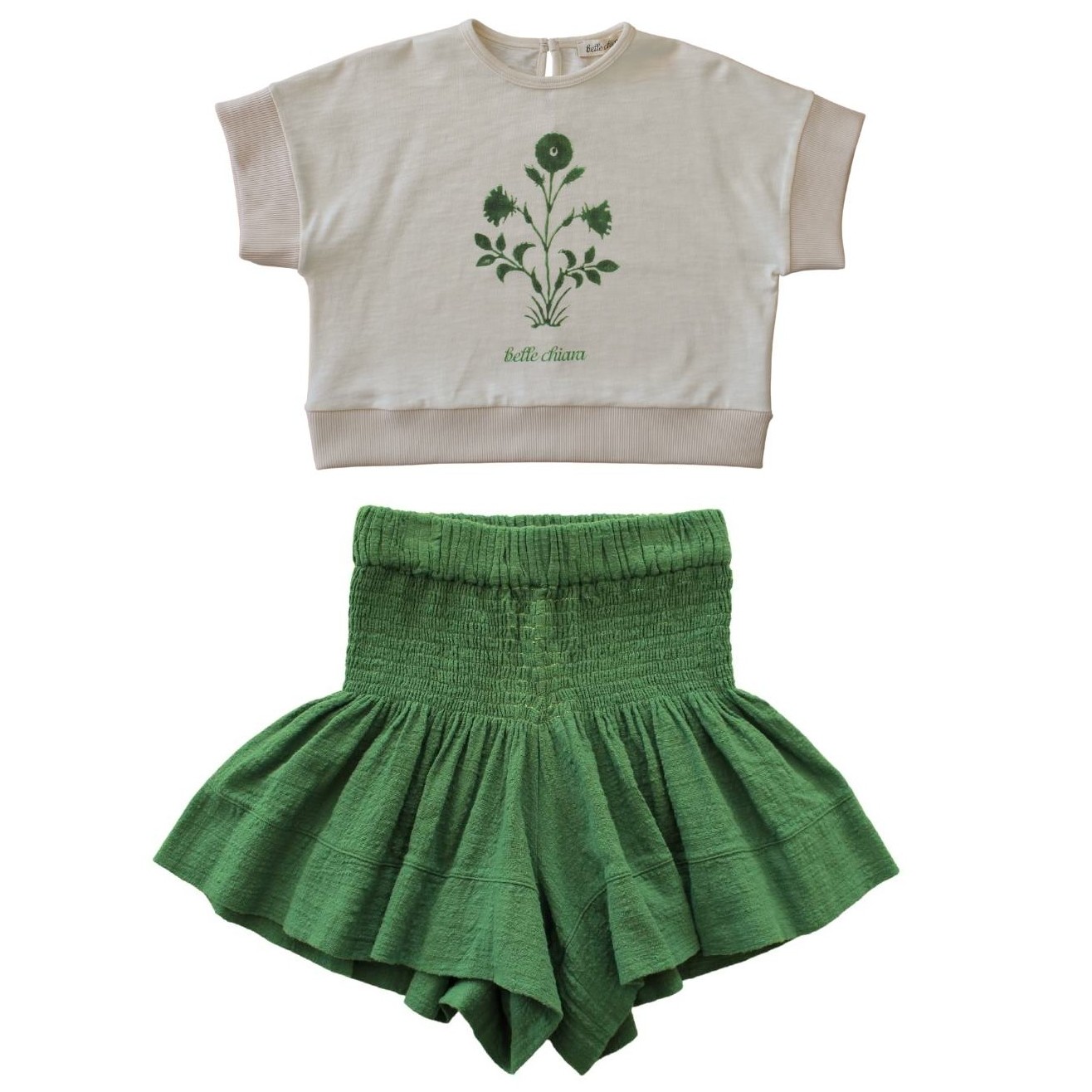 Green Smock Skirt & Tshirt Calendula