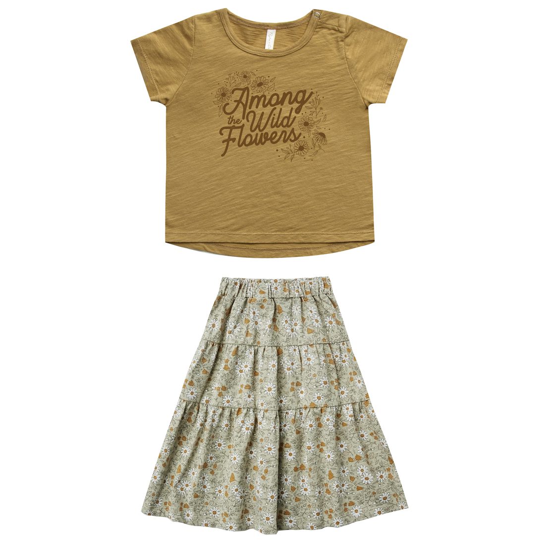 Among The Wildflowers Basic Tee & Wildflowers Midi Skirt