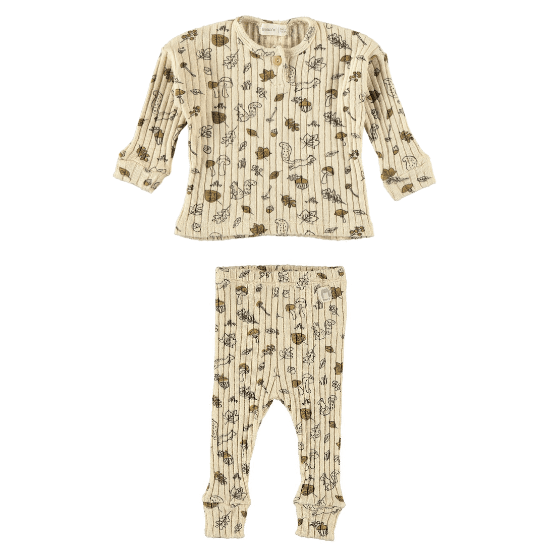 Printed Rib Set | Ecru