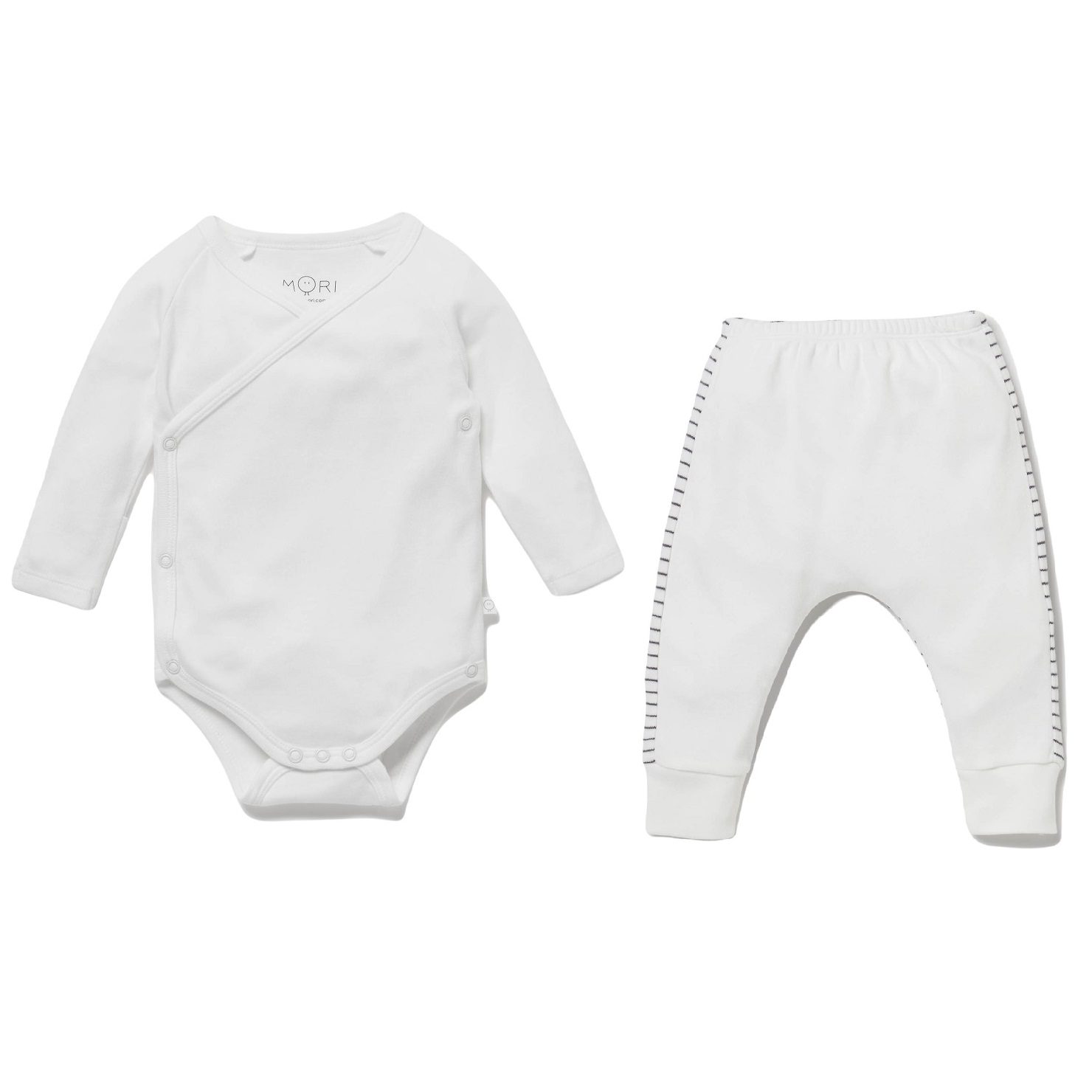L/S Kimono Bodysuit & Baby Yoga Pants | White