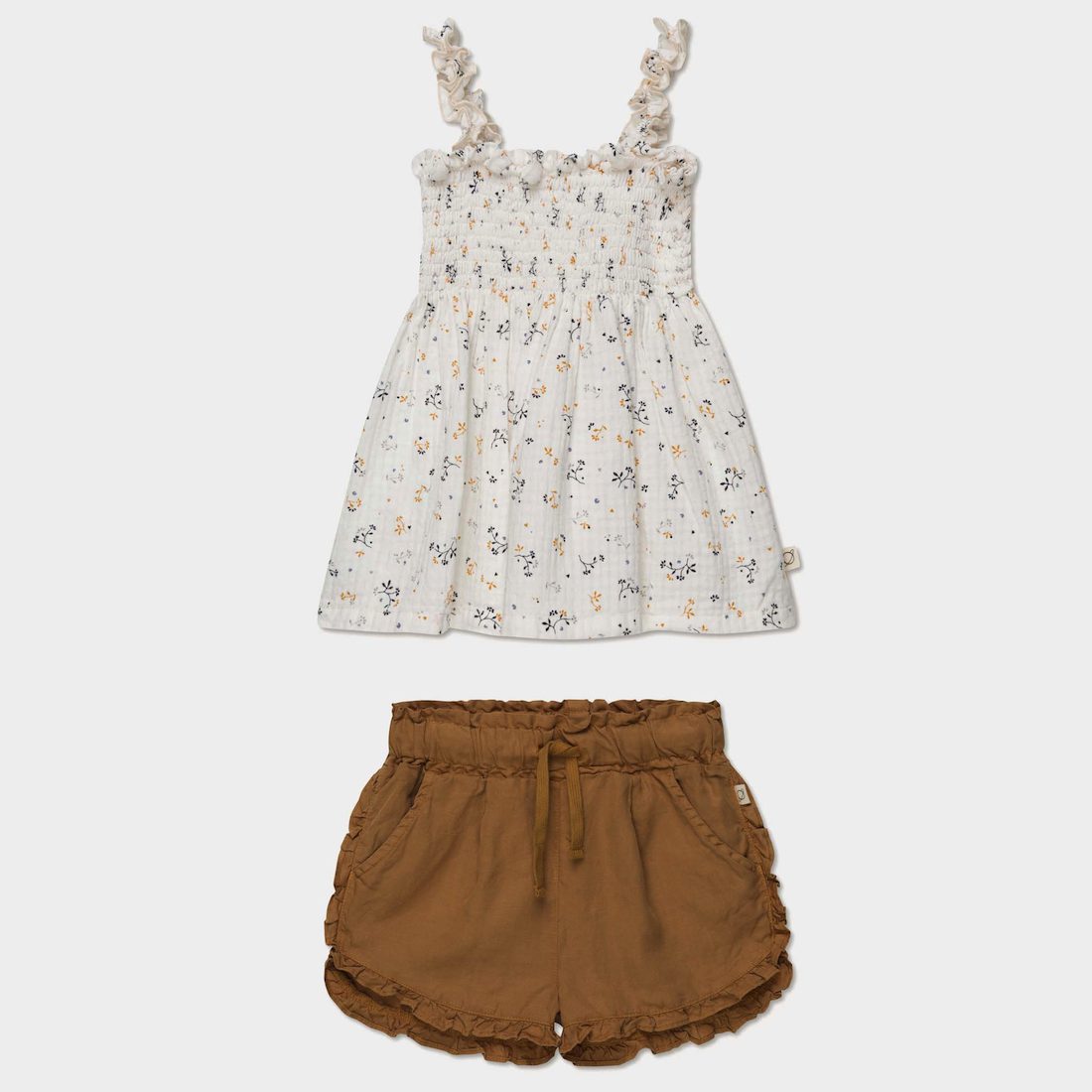 Norah Muslin Flowers Top & Astrid Tencil Linen Shorts