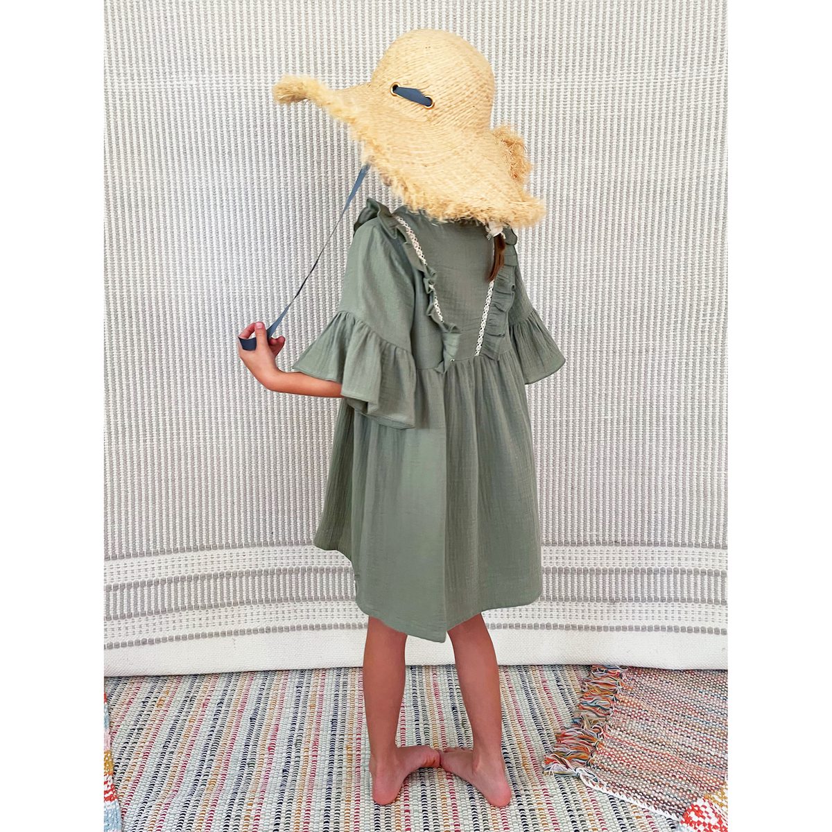 Ernestine Dress With Lace | Olive