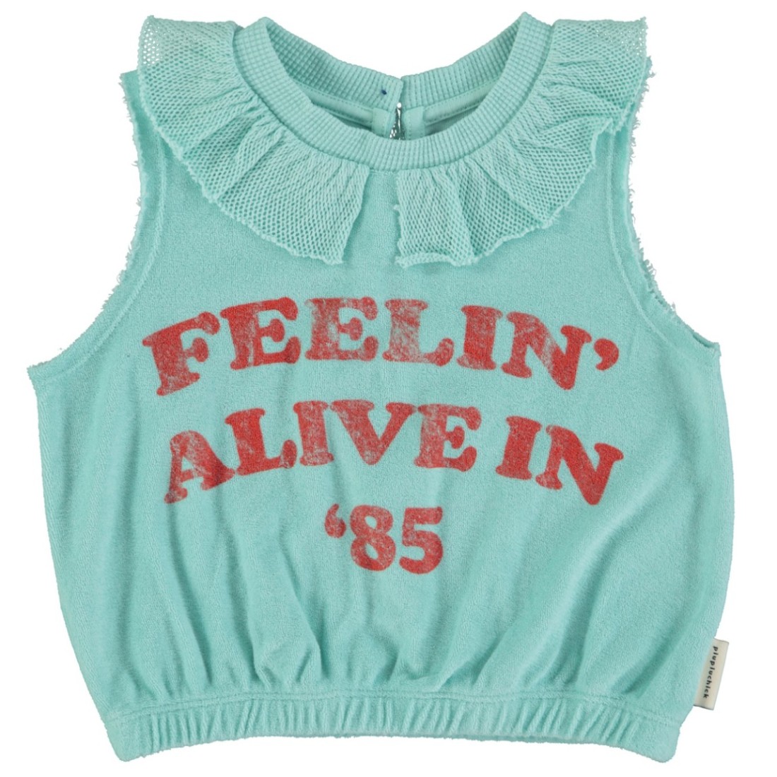 Sleeveless Top W/ Collar | Blue W/ 