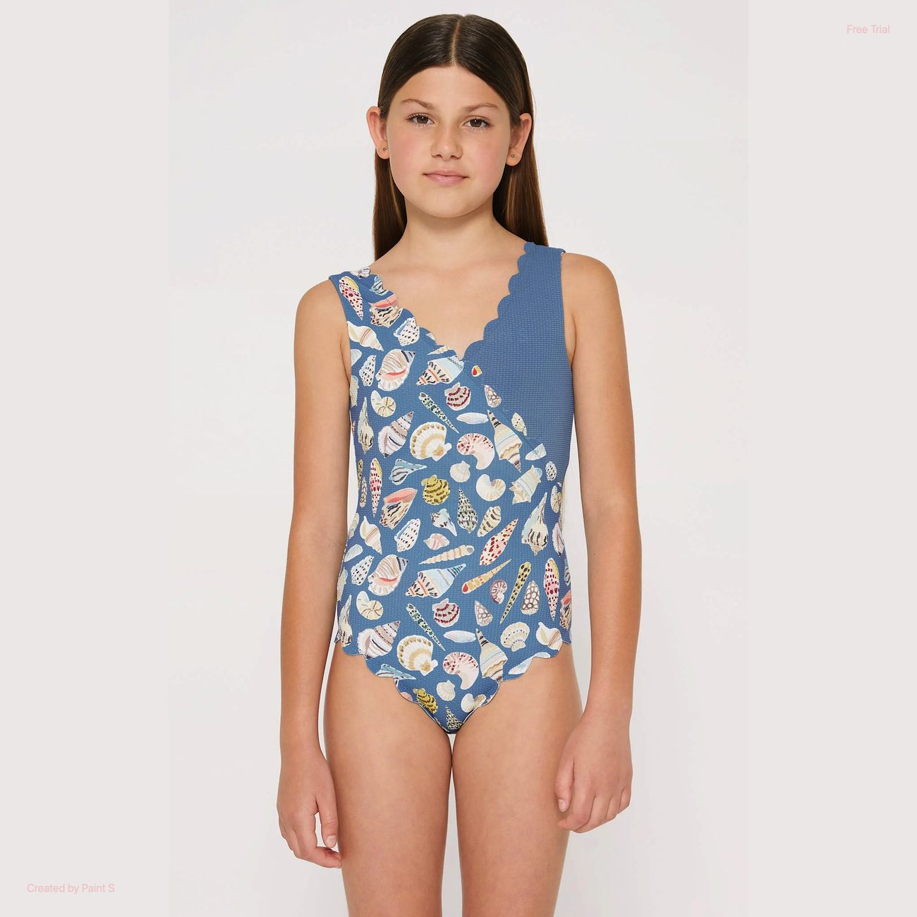 Canyon Point Maillot | Marine Shell Print/Marine