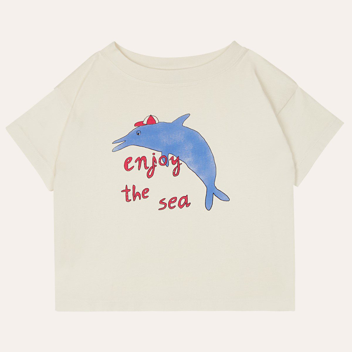 Enjoy The Sea T-Shirt & Dolphin Embroidery Short