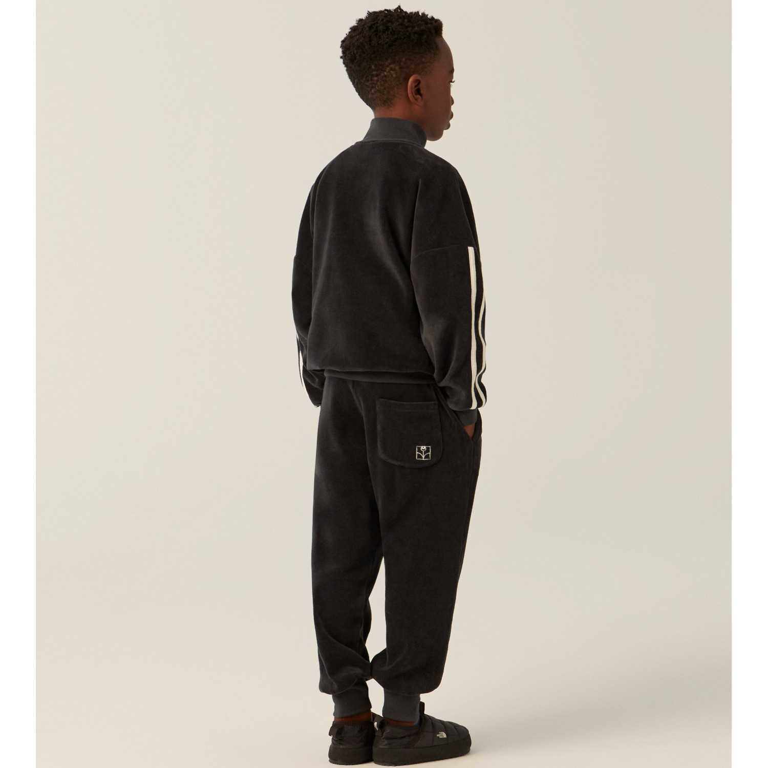 Grey Contrast Sweatshirt &  Grey Velour Jogging