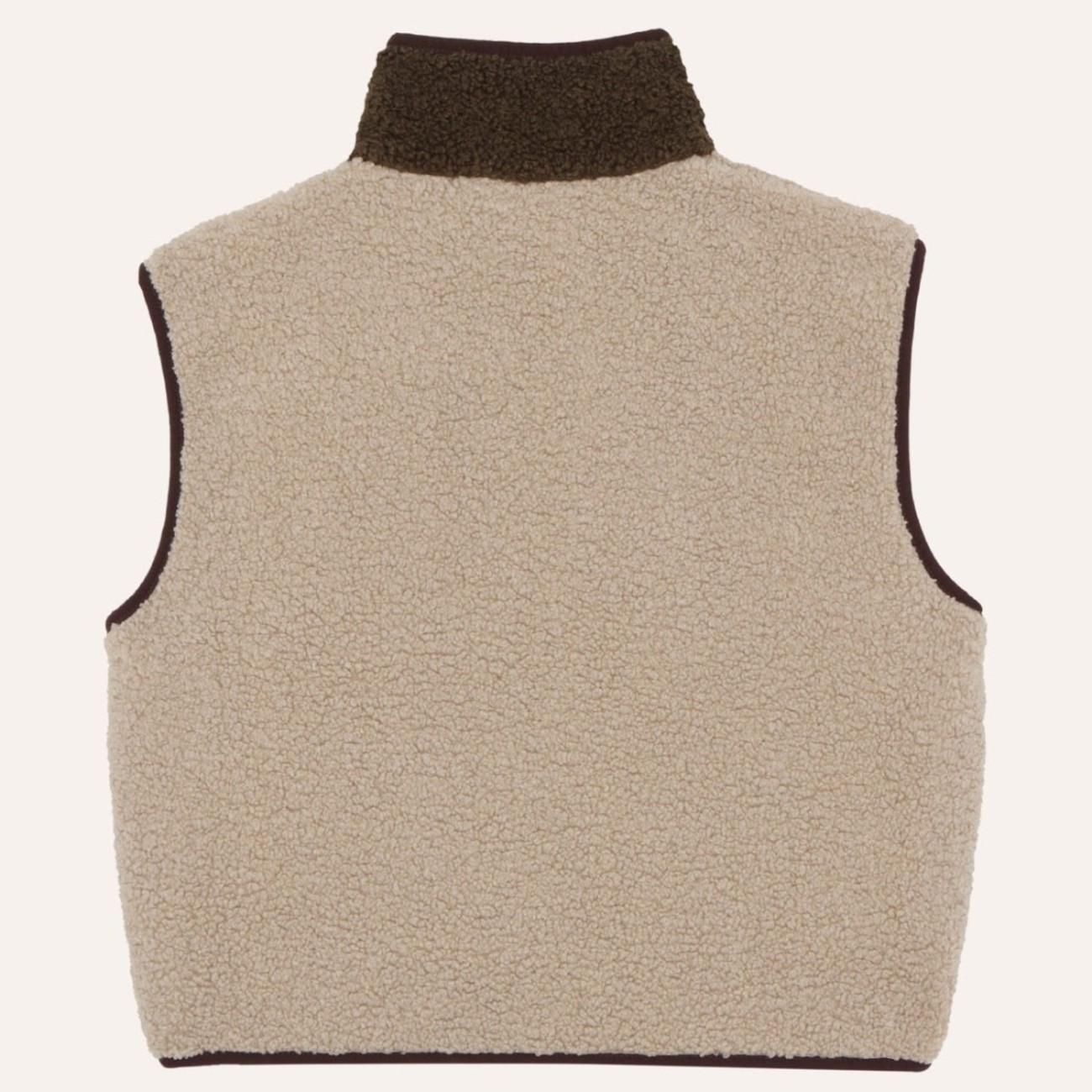 Green & Ecru Teddy Vest  