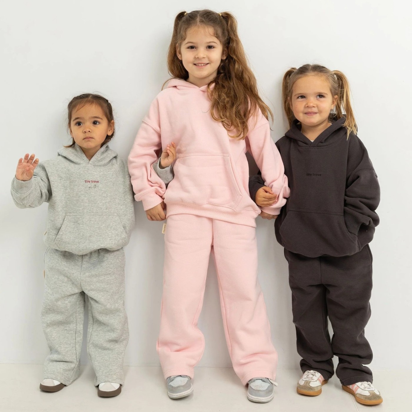 Sporty Puff Print Cotton Hoodie Tracksuit Set Grey Marle