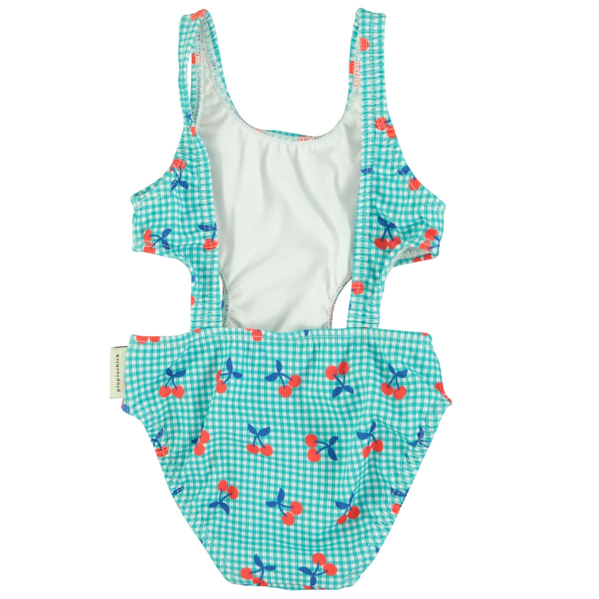Trikini | Turquoise & White Checkered W/ Cherries