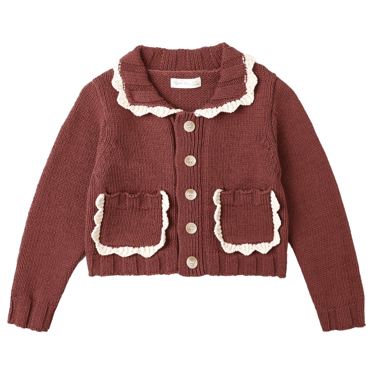 Collared Cardigan Burgundy