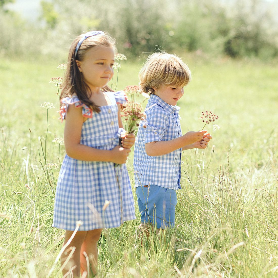 Deep Blue Woven Dress Vichy