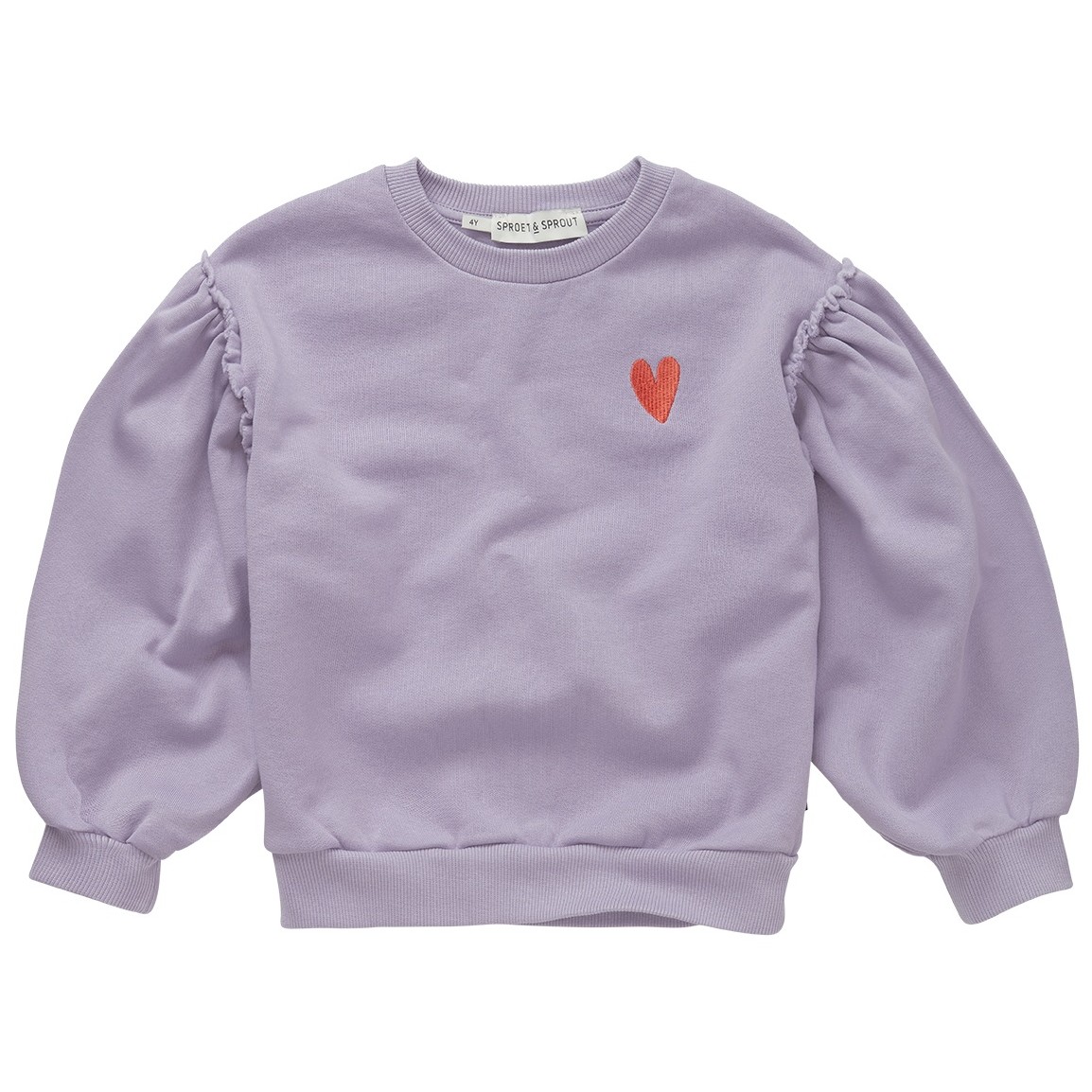 Sweatshirt Puff Sleeve Hearts