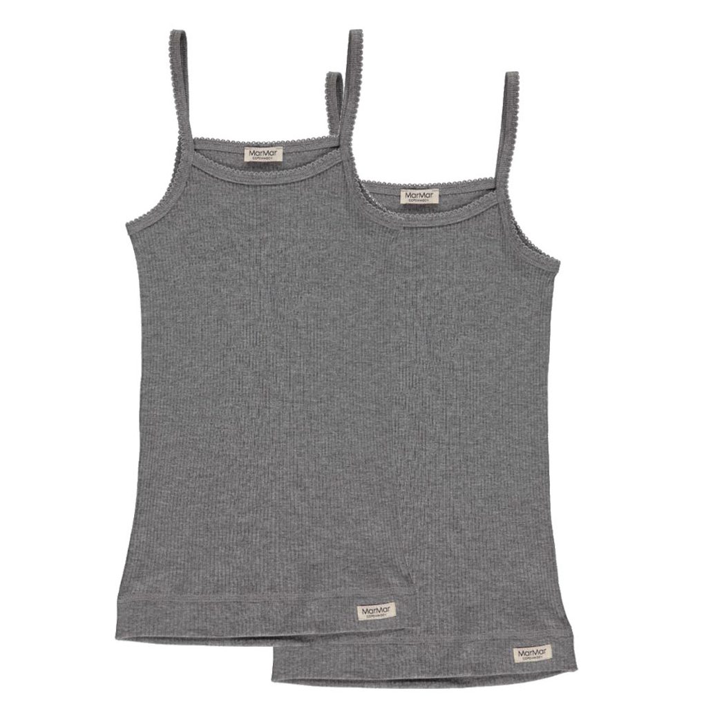 Strap Vest Undershirts 2 Pack  | Grey Melange